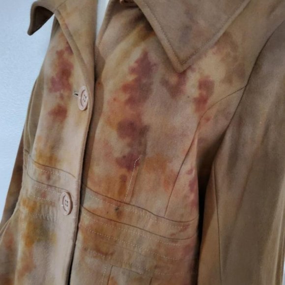 LONG WINTER wool trench pea COAT plus 12 14 16 tie dye brown tan beige camo - Picture 2 of 4